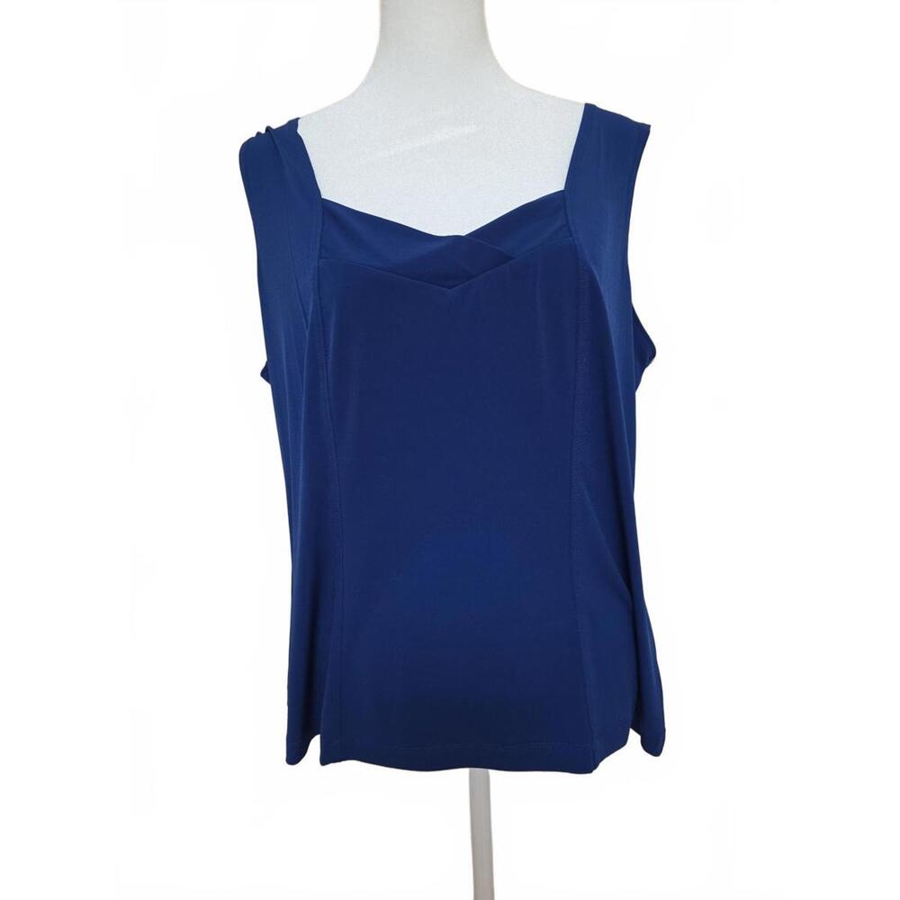 Elegant Navy Blue Sleeveless Sweetheart Top, L